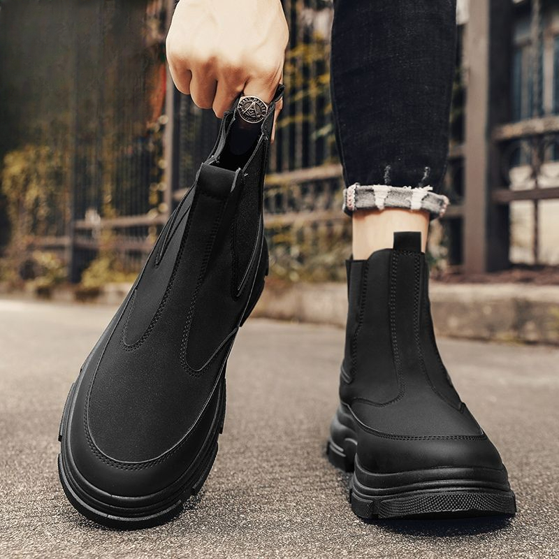 Sewing Latex - Botas de corte alto masculinas estilo