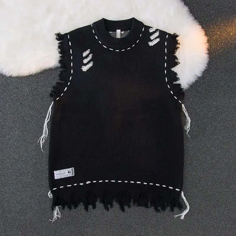 Suéteres hippie de malha sem m - Sewing Vest avaliação e preço