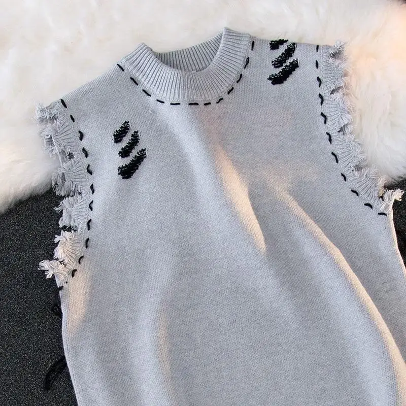 Suéteres hippie de malha sem m - Sewing Vest avaliação e preço