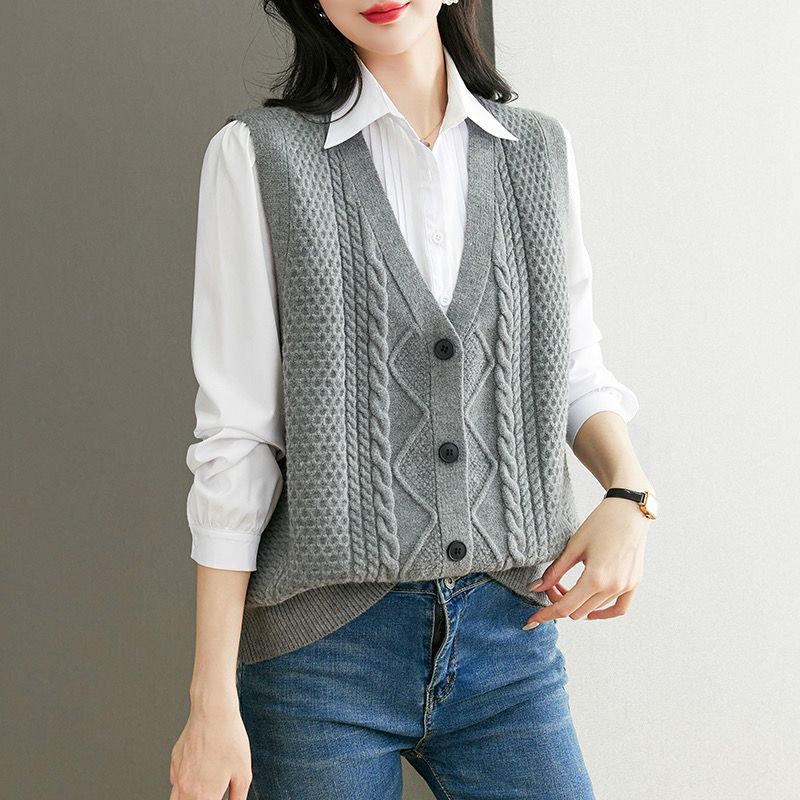 Suéter feminino de malha de om - Sewing Vest avaliação e preço