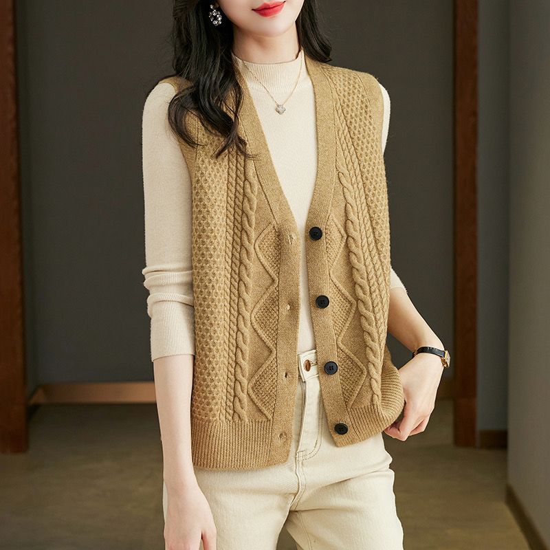 Suéter feminino de malha de om - Sewing Vest avaliação e preço